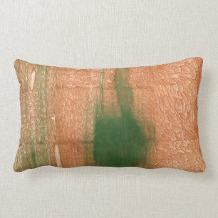 Abstract perzik groene kunst kussen