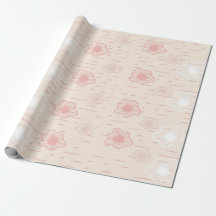 Abstract Perzikbloem Geschenkverpakkings Papier