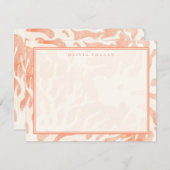 Abstract perzikkoraal notitiekaartje (Voorkant / Achterkant)