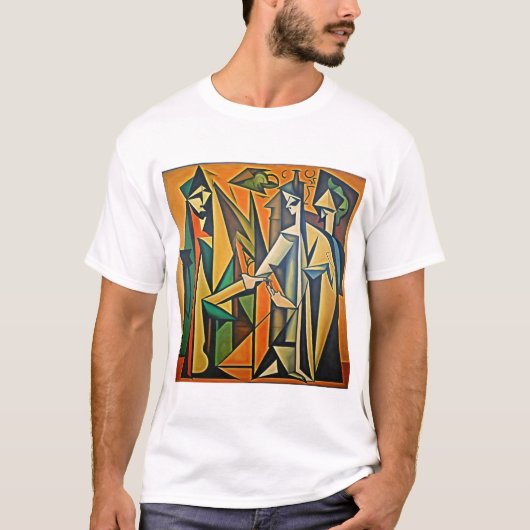 Abstract Picasso ontwerp T-shirt (Voorkant)