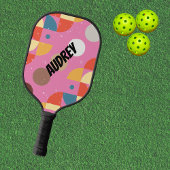 Abstract Pickleball script naam paddle Meisje/vrou