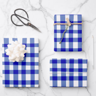 Abstract Picnic Pset Patroon voor katten in blauw Inpakpapier Vel