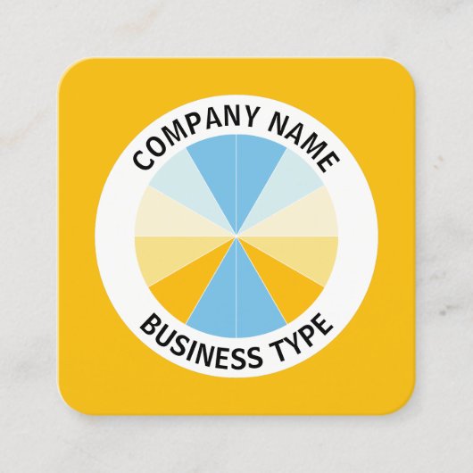 Abstract Pie 04 - Amber #F8BC08 Vierkante Visitekaartje (Voorkant)