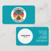 Abstract Pie 05 - Blauw #009FAE Visitekaartje (Voorkant / Achterkant)