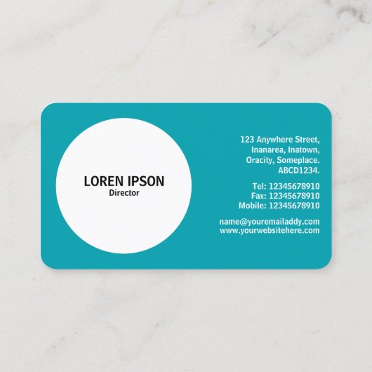 Abstract Pie 05 - Blauw #009FAE Visitekaartje (Achterkant)