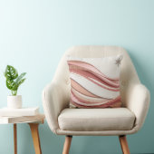 Abstract Pink and Gold Glitter Waves Pillow Kussen (Stoel)