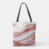 Abstract Pink and Gold Glitter Waves Tote Bag (Achterkant)