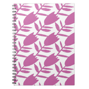 Abstract pink bluebell flowers seamless pattern on notitieboek