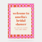 Abstract Pink Orange Custom Bridal Shower Welcome  (Recto)