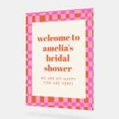 Abstract Pink Orange Custom Bridal Shower Welcome  (Angle)