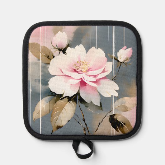 Abstract Pink Wabi Sabi Flower Pannenlap (Voorkant)