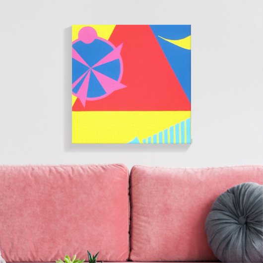 Abstract Pink Windmill Canvas Print (Insitu (Woonkamer))
