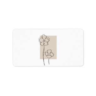 Abstract plant art design etiket