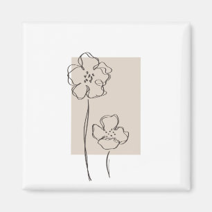 Abstract plant art design magneet