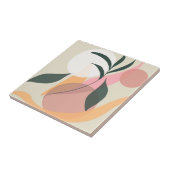 Abstract Plant Illustratie vormen Roze groen Tegeltje (Zijkant)