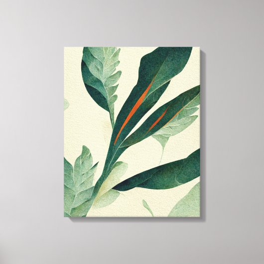 Abstract Plant met afdalen Canvas schilderkunst (Voorkant)