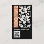 Abstract plantaardig patroon met QR-code Visitekaartje (Achterkant)