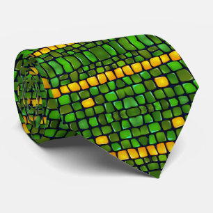 Abstract Plezierig Groen Geel Zwart Mais Erwten Pa Stropdas