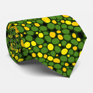 Abstract Plezierig Groen Geel Zwart Mais Erwten Pa Stropdas