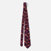 Abstract Plum & Copper Botanical Stropdas (Achterkant)