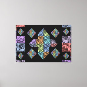 Abstract plus Sign Multi-Colored Floral Canvas Art