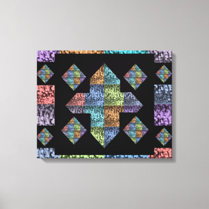 Abstract plus Sign Multi-Colored Tulip Art Canvas Afdruk