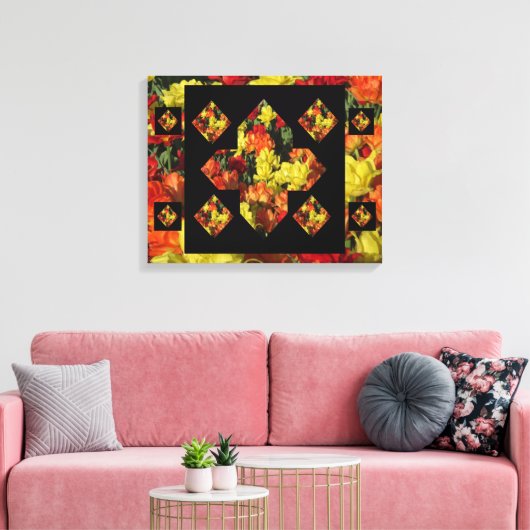 Abstract plus tekenanjescanvas art (20 x 16) canvas afdruk (Insitu (Woonkamer))