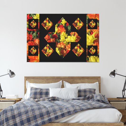Abstract plus tekenanjescanvas art (60 x 40) canvas afdruk (Insitu (Slaapkamer))