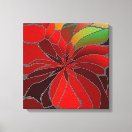 Abstract Poinsettia Canvas Afdruk (Voorkant)