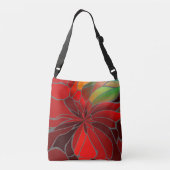 Abstract Poinsettia Crossbody Tas (Achterkant)