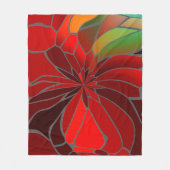 Abstract Poinsettia Fleece Deken (Voorkant)