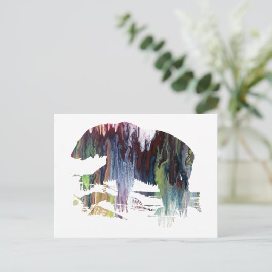 Abstract polair beer silhouet briefkaart (Staand voorkant)