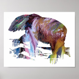 Abstract polair beer silhouet poster