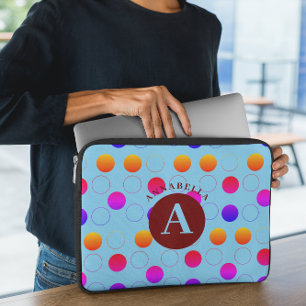 Abstract Polka Dots Pattern Laptop Sleeve