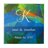 Abstract polygons 39  monogram tegeltje (Voorkant)