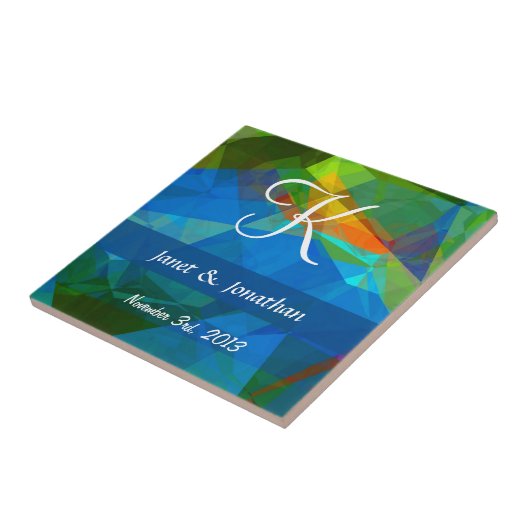 Abstract polygons 39  monogram tegeltje (Zijkant)