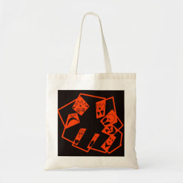 Abstract, pompoen gezichten op zwart, Halloween Tote Bag
