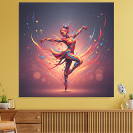 Abstract Pop Art Dancer  Canvas Afdruk