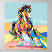 Abstract Popart-paard in WPAP Poster (Voorkant)