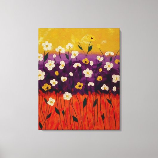 "Abstract Poppies 2" van Linda Powell~Canvas Canvas Afdruk (Voorkant)