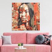 Abstract Portrait of a Woman Canvas Afdruk (Insitu (Woonkamer))