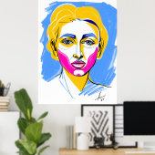 Abstract portret#2 poster (Thuiskantoor)