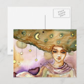 Abstract portret en vrouw briefkaart (Voorkant / Achterkant)