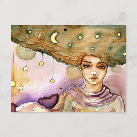 Abstract portret en vrouw briefkaart (Voorkant)