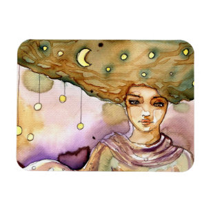 Abstract portret en  vrouw magneet