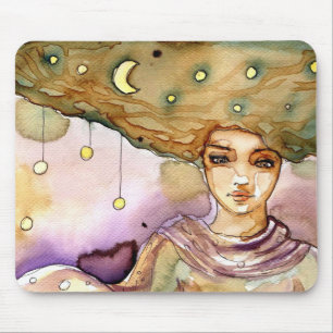 Abstract portret en vrouw muismat