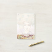 Abstract portret en vrouw post-it® notes (Op bureau)