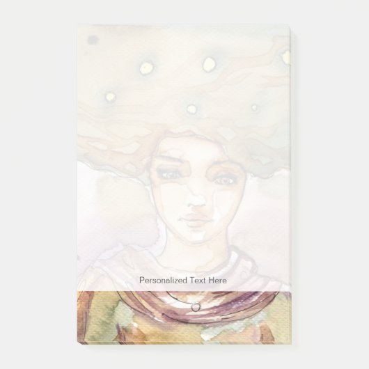 Abstract portret en vrouw post-it® notes (Voorkant)