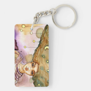Abstract portret en vrouw sleutelhanger