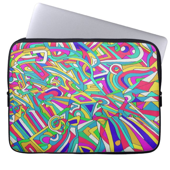 Abstract portret laptop sleeve (Voorkant)